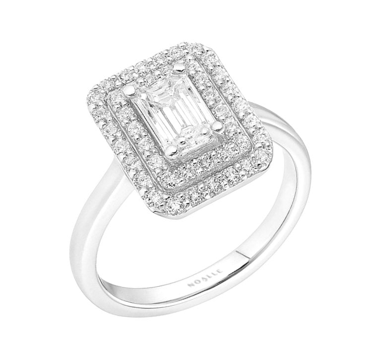 PAZ | Emerald-Cut Double Halo Diamond Ring