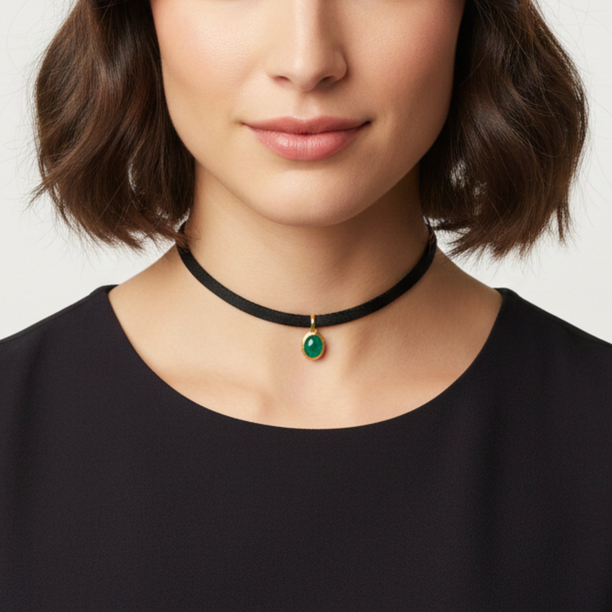 PUNCHY CHOKER | צו'קר אמרלד וזהב