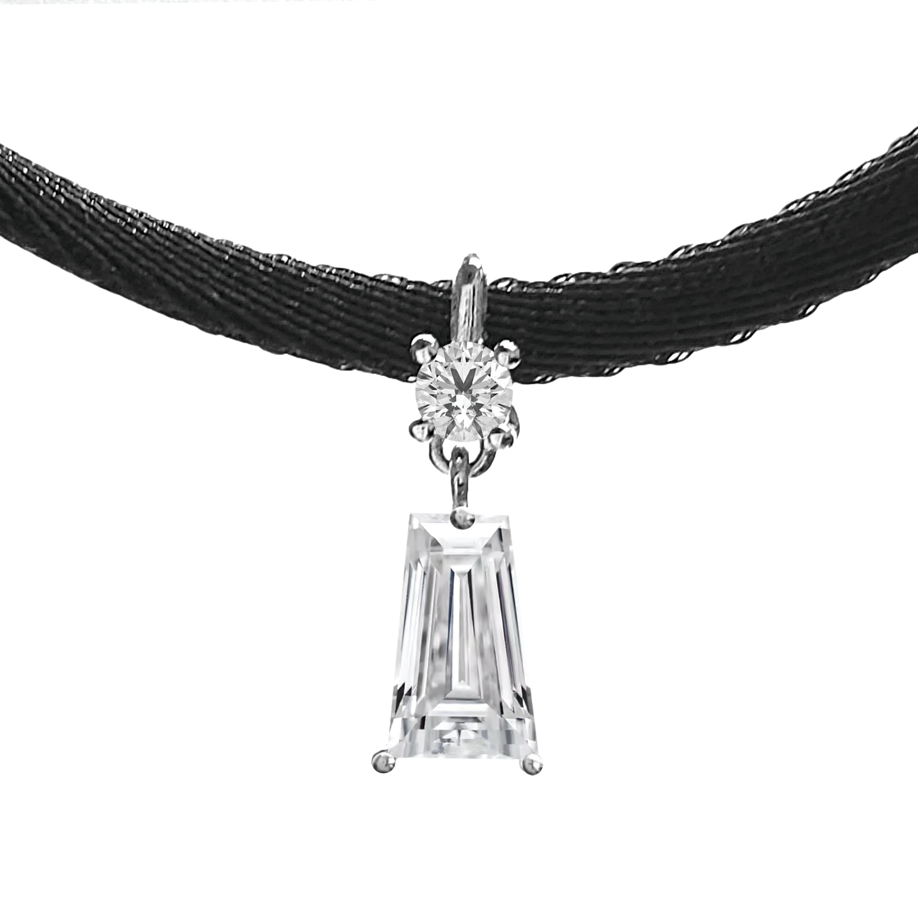 BLACK CHOKER | צו'וקר שחור ויהלומים טבעיים