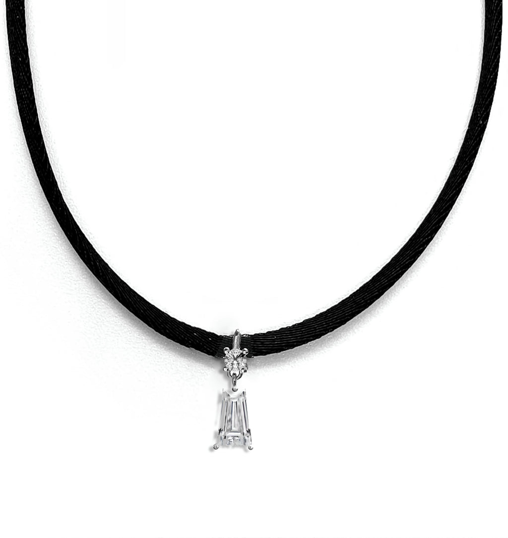 BLACK CHOKER | צו'וקר שחור ויהלומים טבעיים