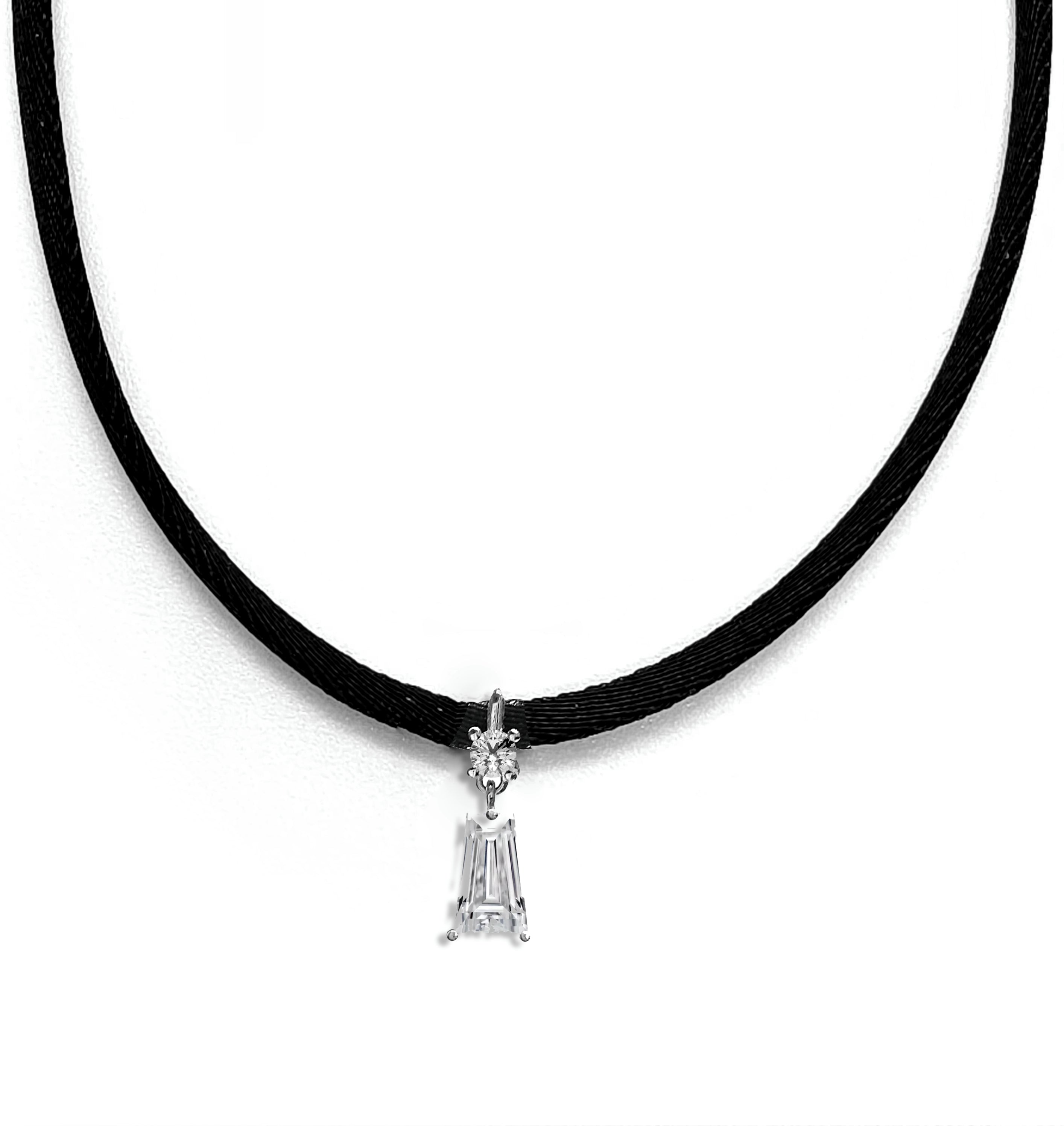 BLACK CHOKER | צו'וקר שחור ויהלומים טבעיים