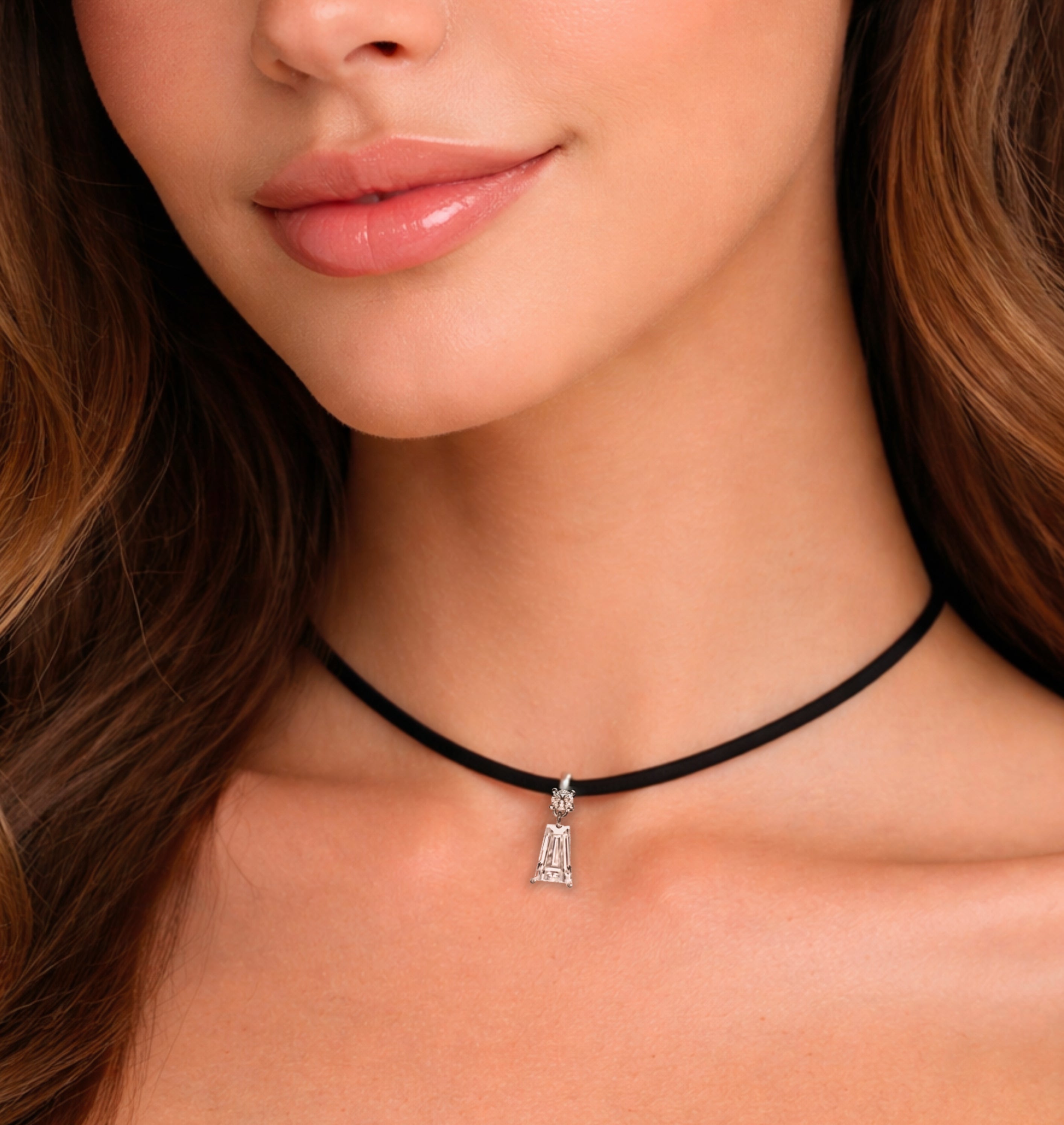 BLACK CHOKER | צו'וקר שחור ויהלומים טבעיים