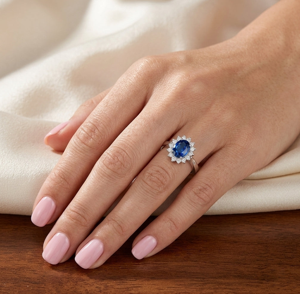 DIANA | טבעת ספיר ויהלומים טבעיים