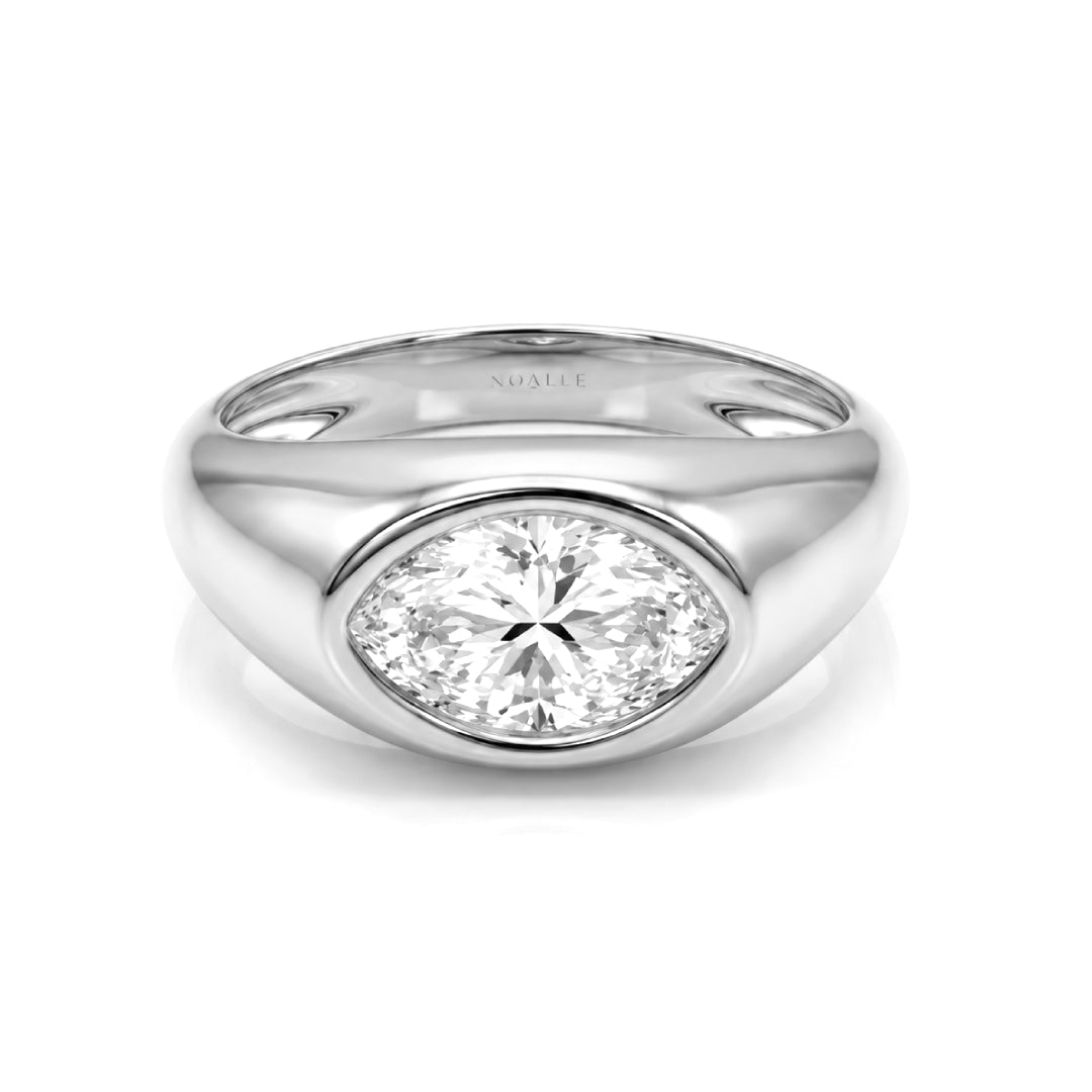 The Marquise Dome | טבעת בזל יהלום מרקיזה