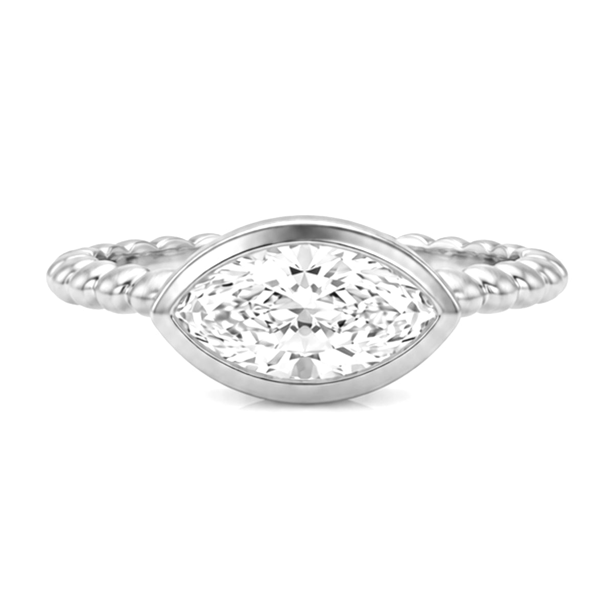 MARQUISE DOME | טבעת בזל יהלום מרקיזה