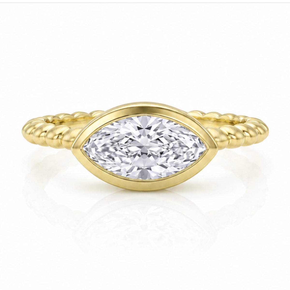 MARQUISE DOME | טבעת בזל יהלום מרקיזה