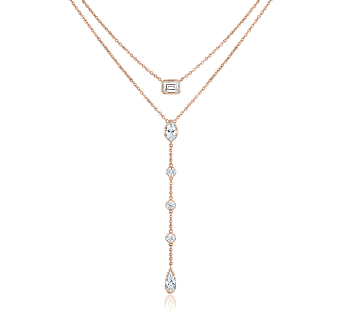 TWIN DROP | שרשרת עניבה יהלומים טבעיים