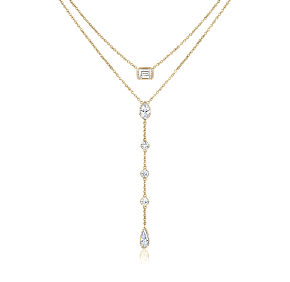TWIN DROP | שרשרת עניבה יהלומים טבעיים