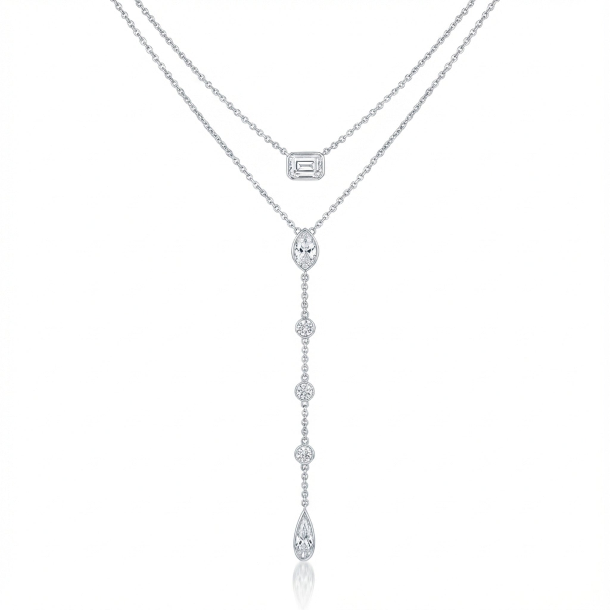 TWIN DROP | שרשרת עניבה יהלומים טבעיים