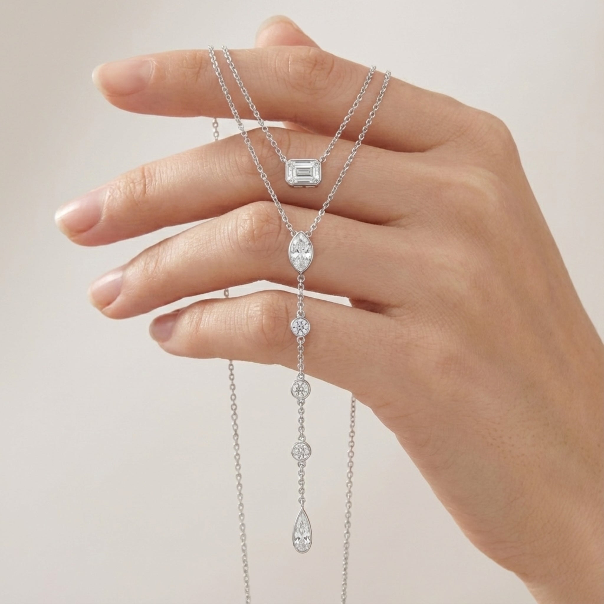 TWIN DROP | שרשרת עניבה יהלומים טבעיים