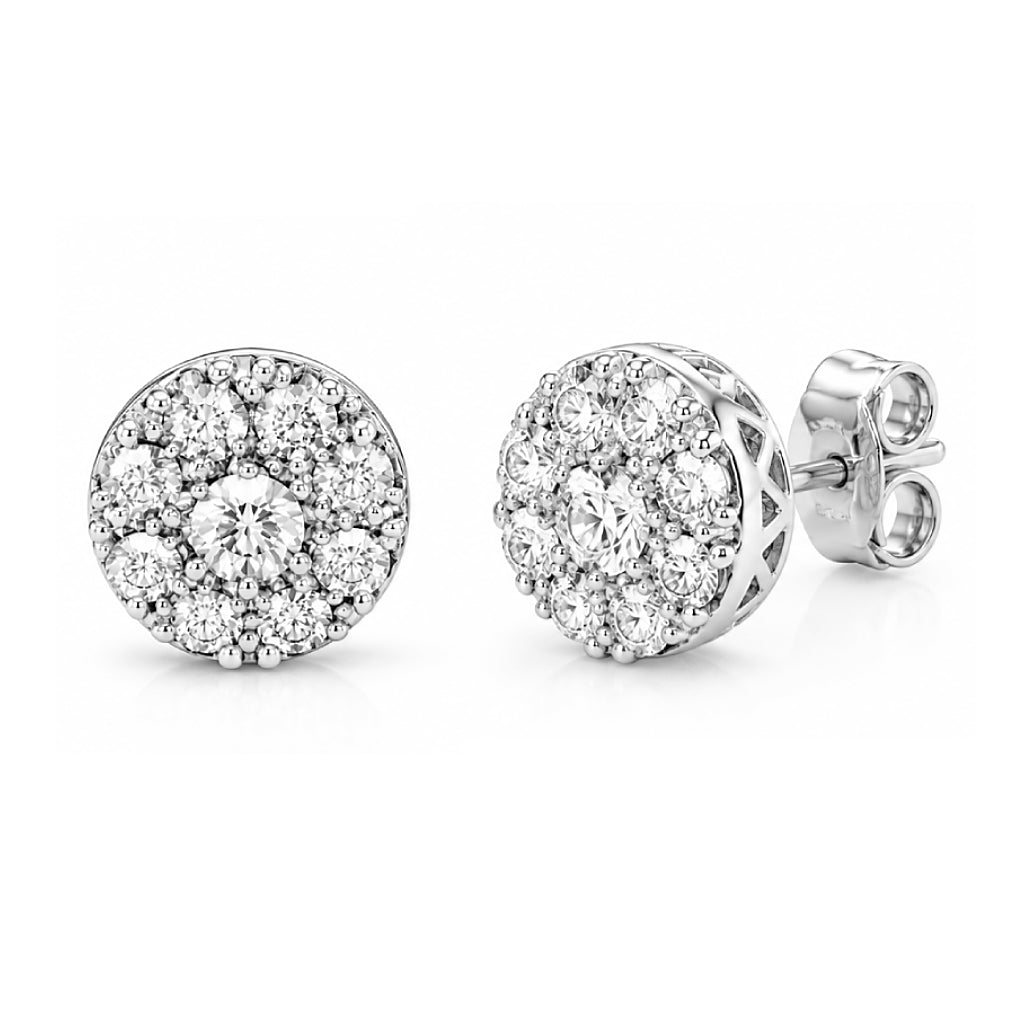 PAVE STUDS EARRINGS |  עגילי יהלומים פאווה צמודים