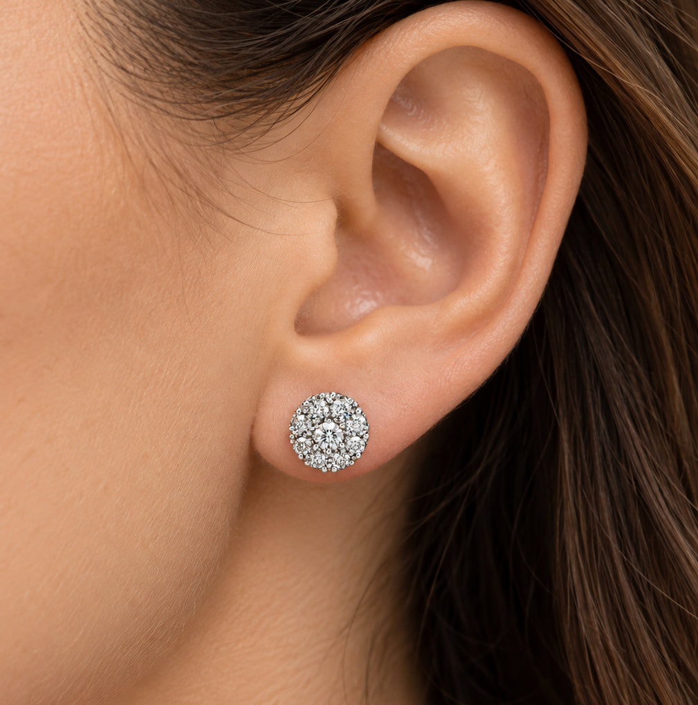 PAVE STUDS EARRINGS |  עגילי יהלומים פאווה צמודים