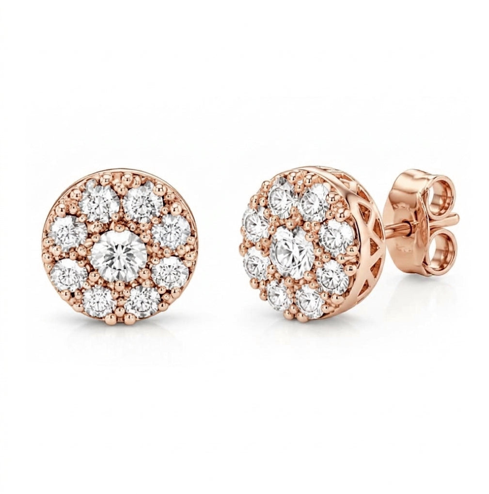PAVE STUDS EARRINGS |  עגילי יהלומים פאווה צמודים