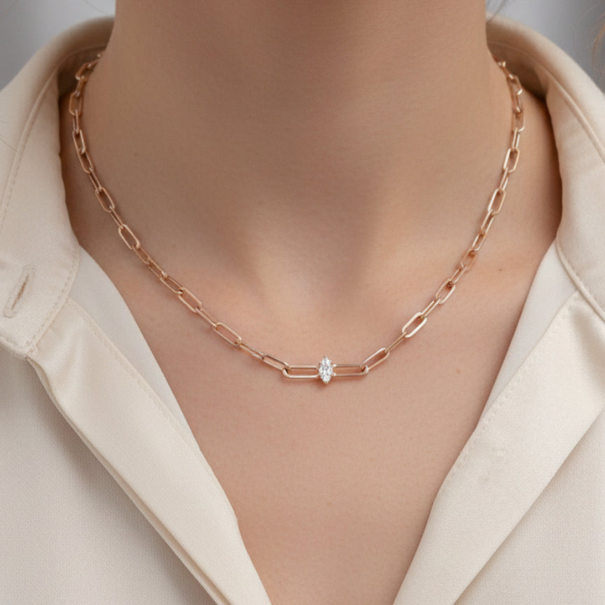 THE LINK CHOKER | Marquise Diamond Choker Necklace
