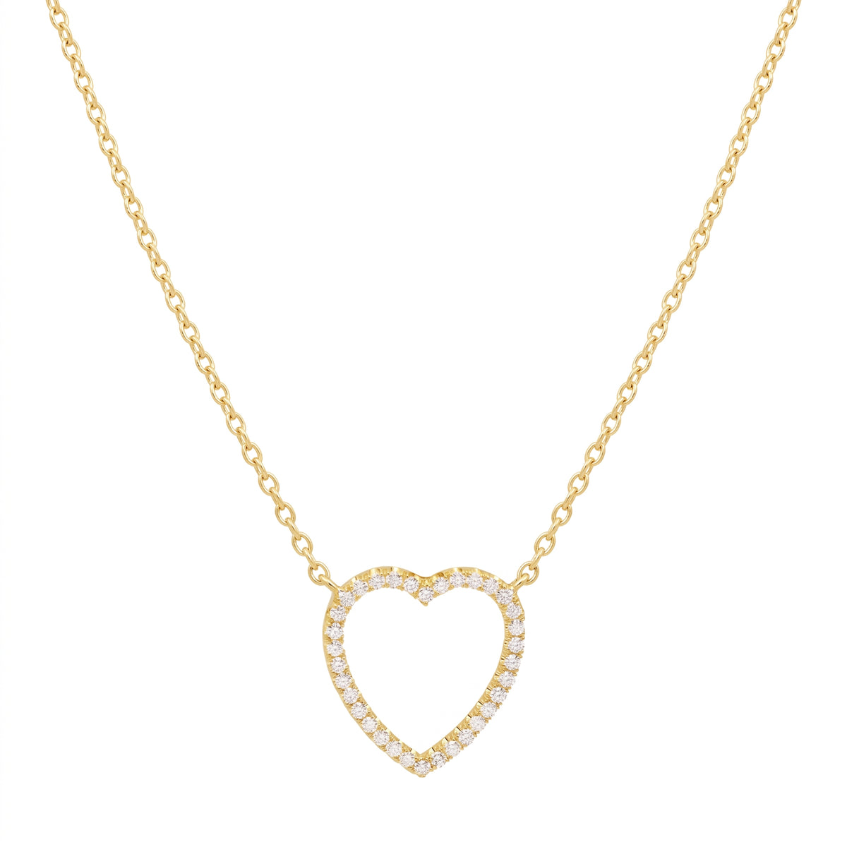 HEART | שרשרת לב משובצת יהלומים טבעיים