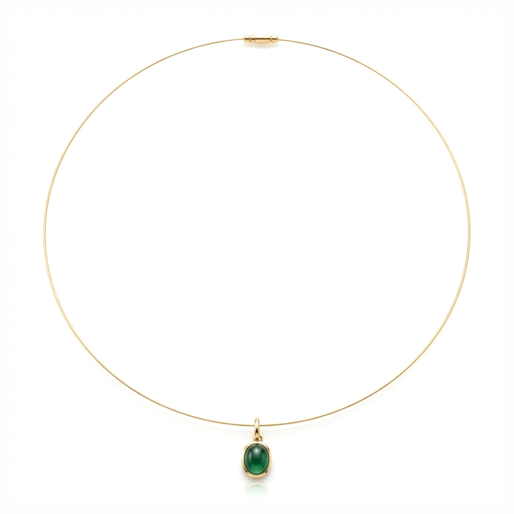 PUNCHY GOLD CHOKER | צו'קר אמרלד וזהב
