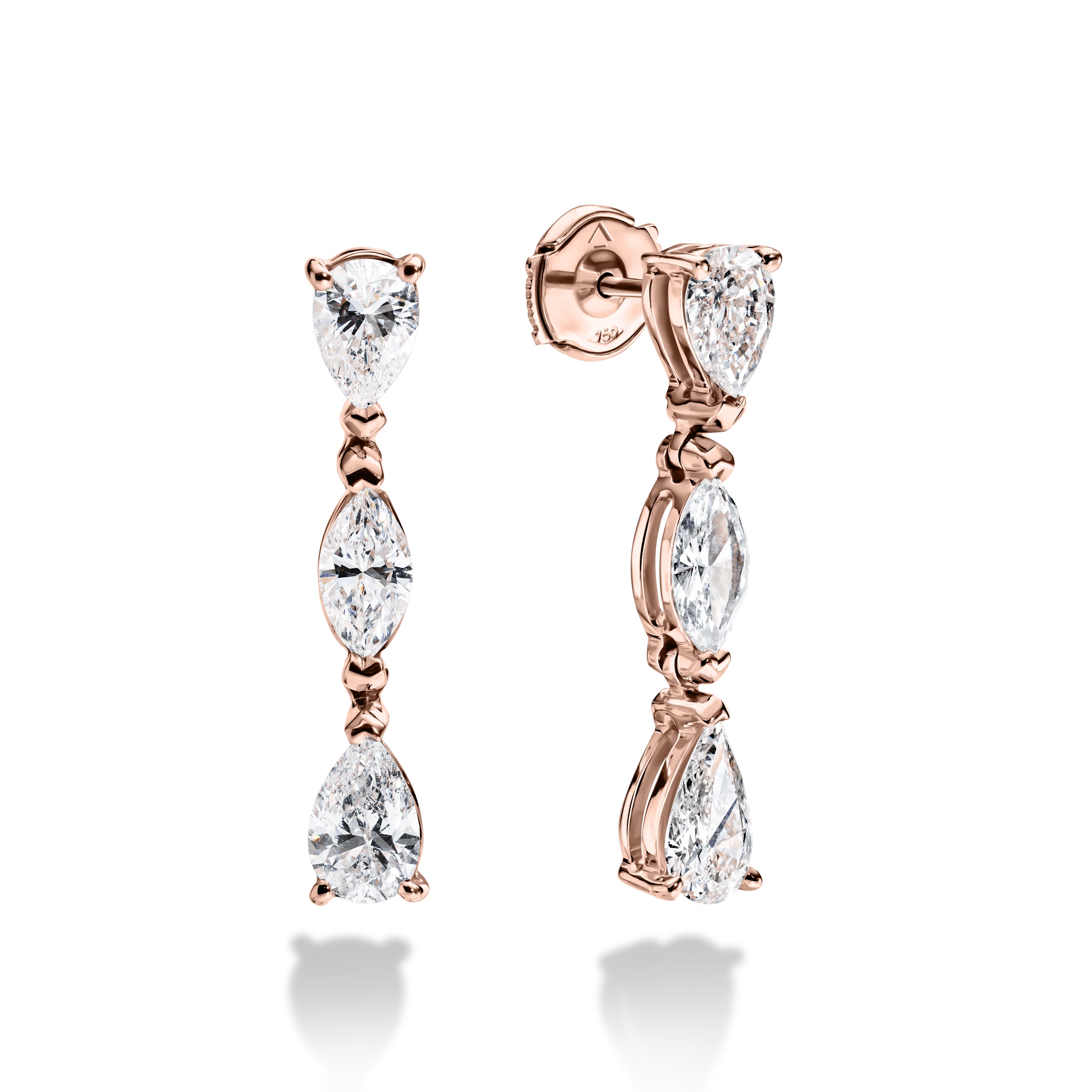 TRIPLE DROP | עגילי יהלומים טבעיים