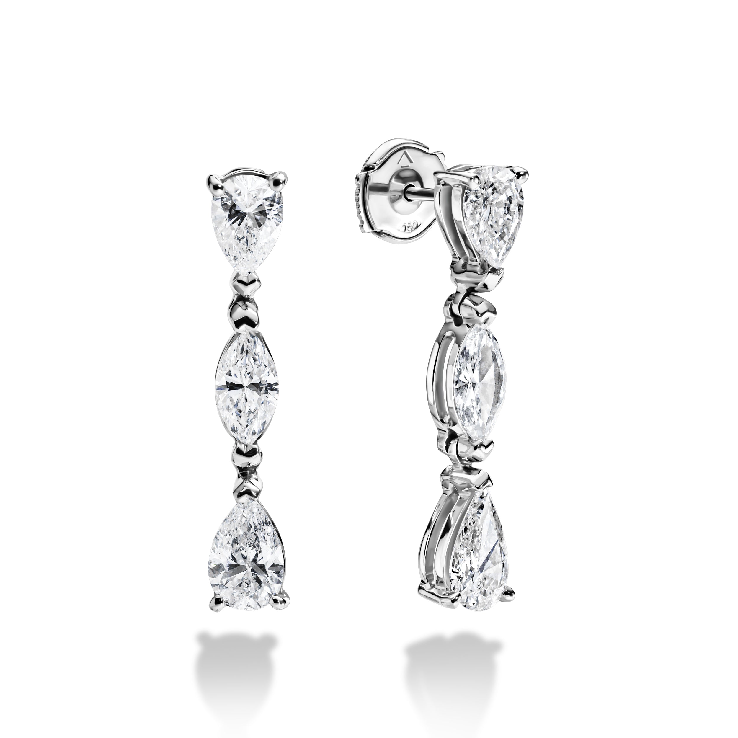 TRIPLE DROP | עגילי יהלומים טבעיים