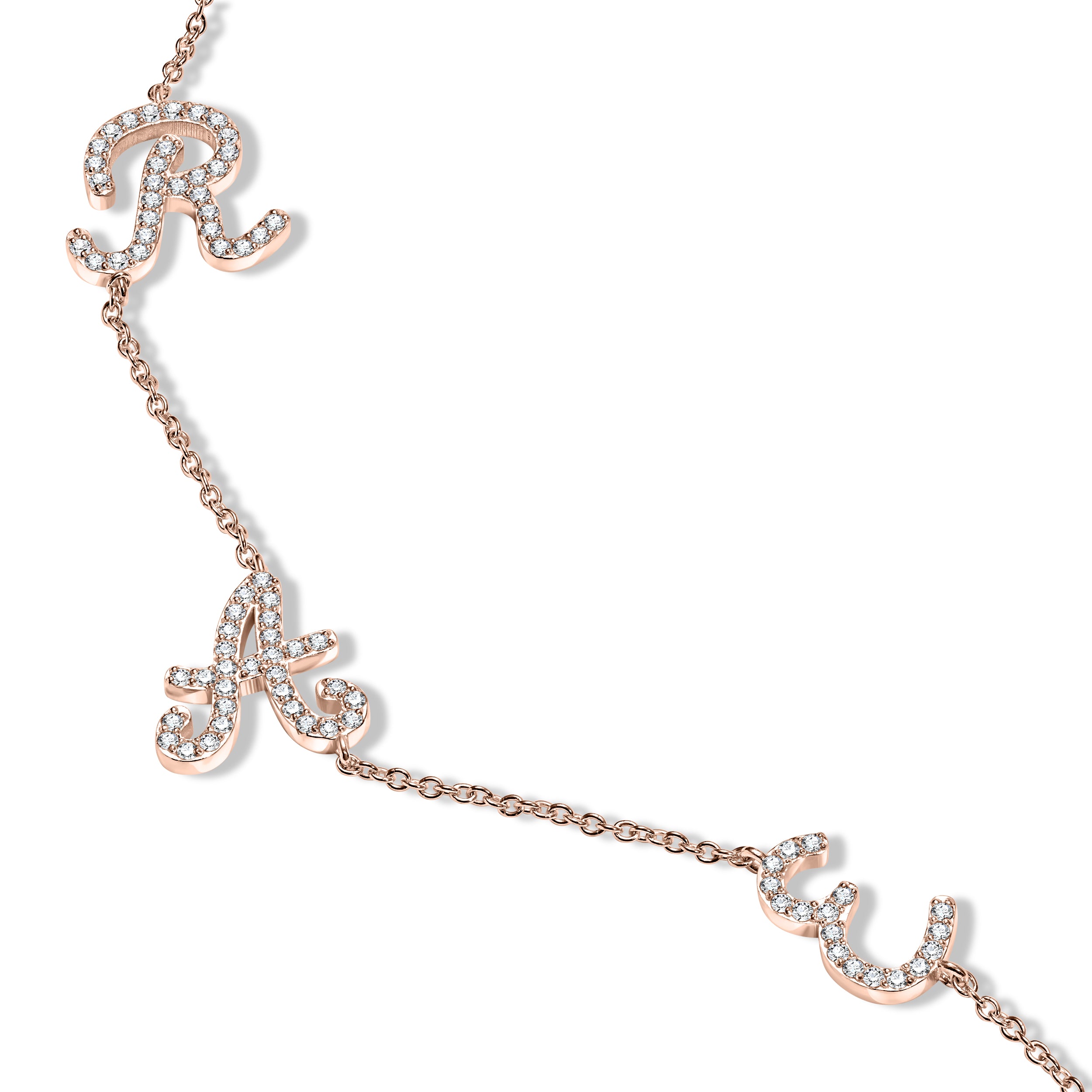 THE FAMILY NECKLACE | שרשרת אותיות זהב ויהלומים