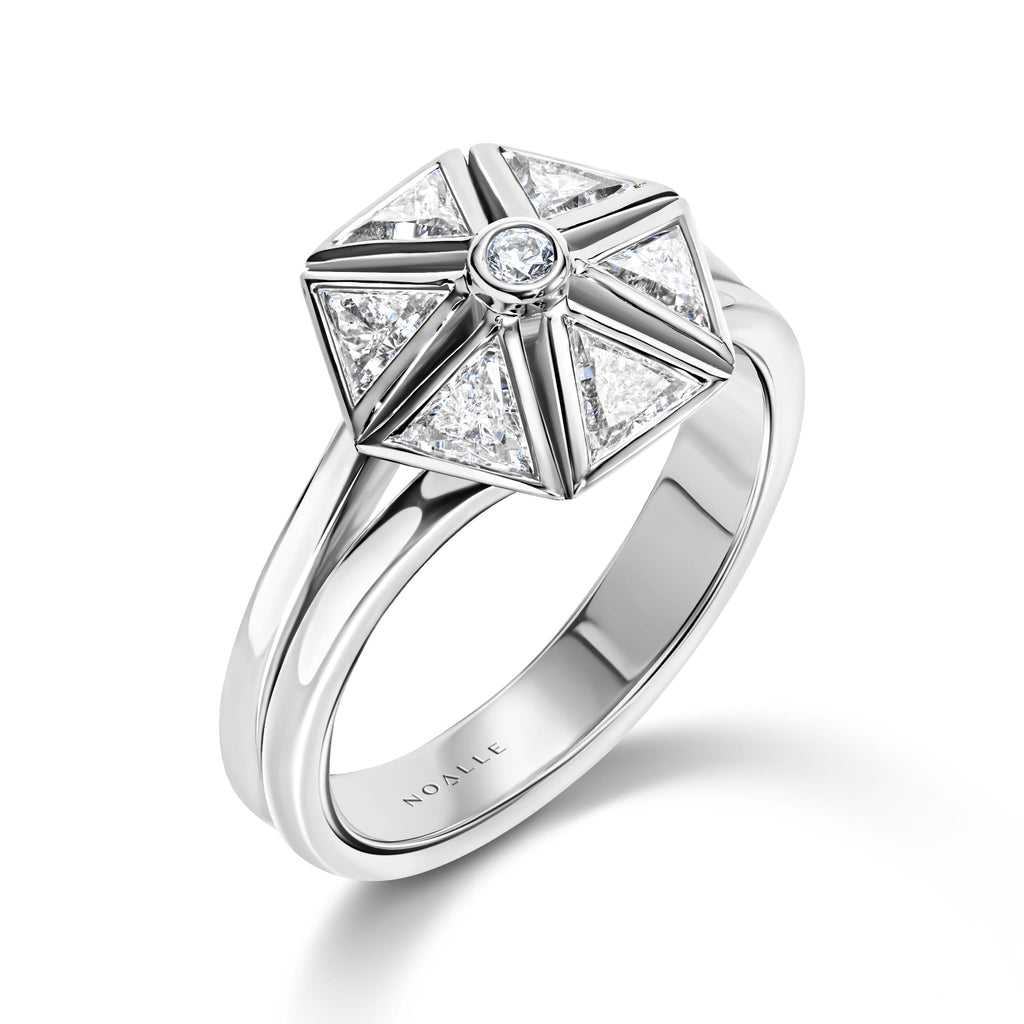 NOARA RING | Solitaire White Gold
