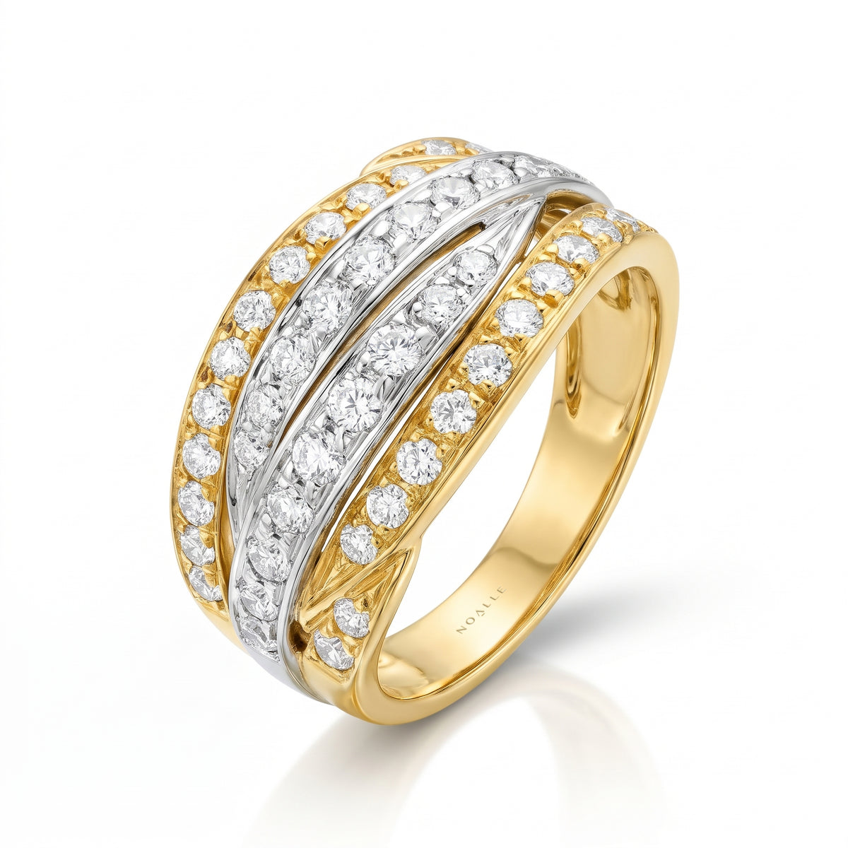 GOLD & WHITE | טבעת יהלומים זהב-צהוב&לבן
