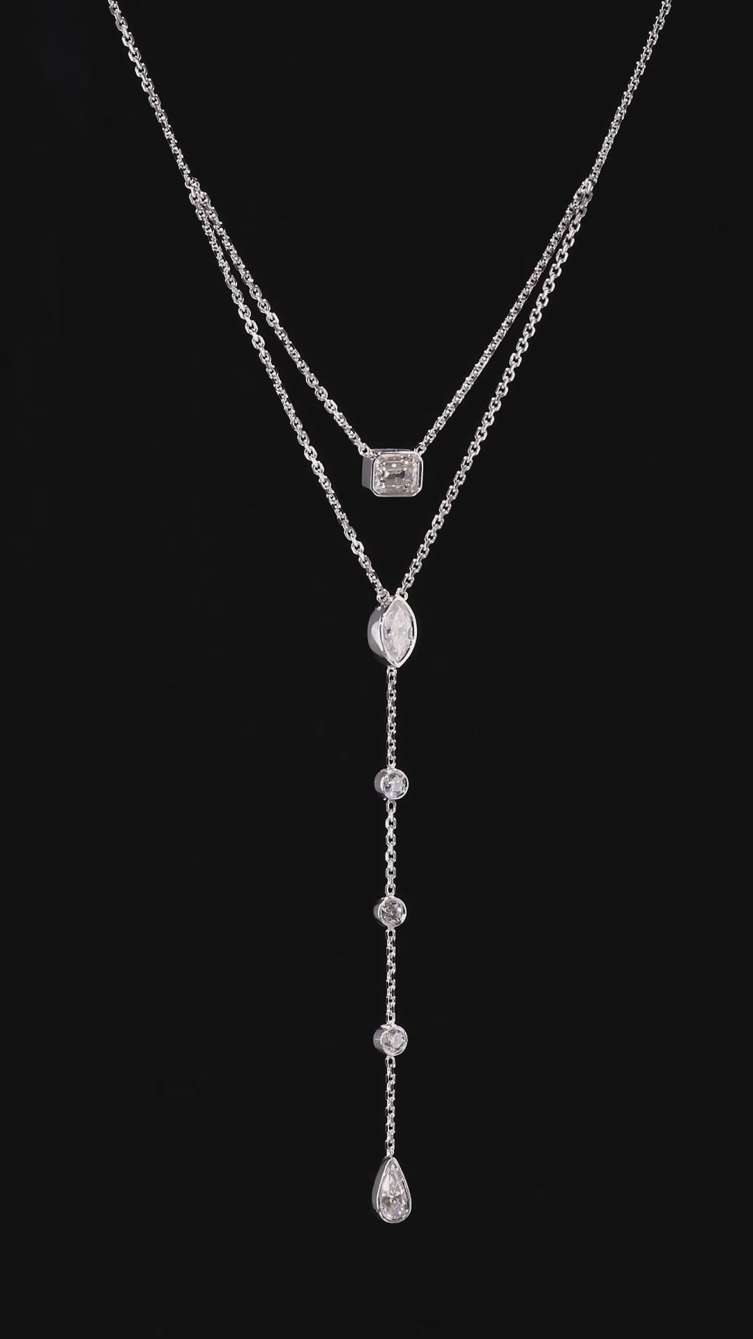 TWIN DROP | שרשרת עניבה יהלומים טבעיים