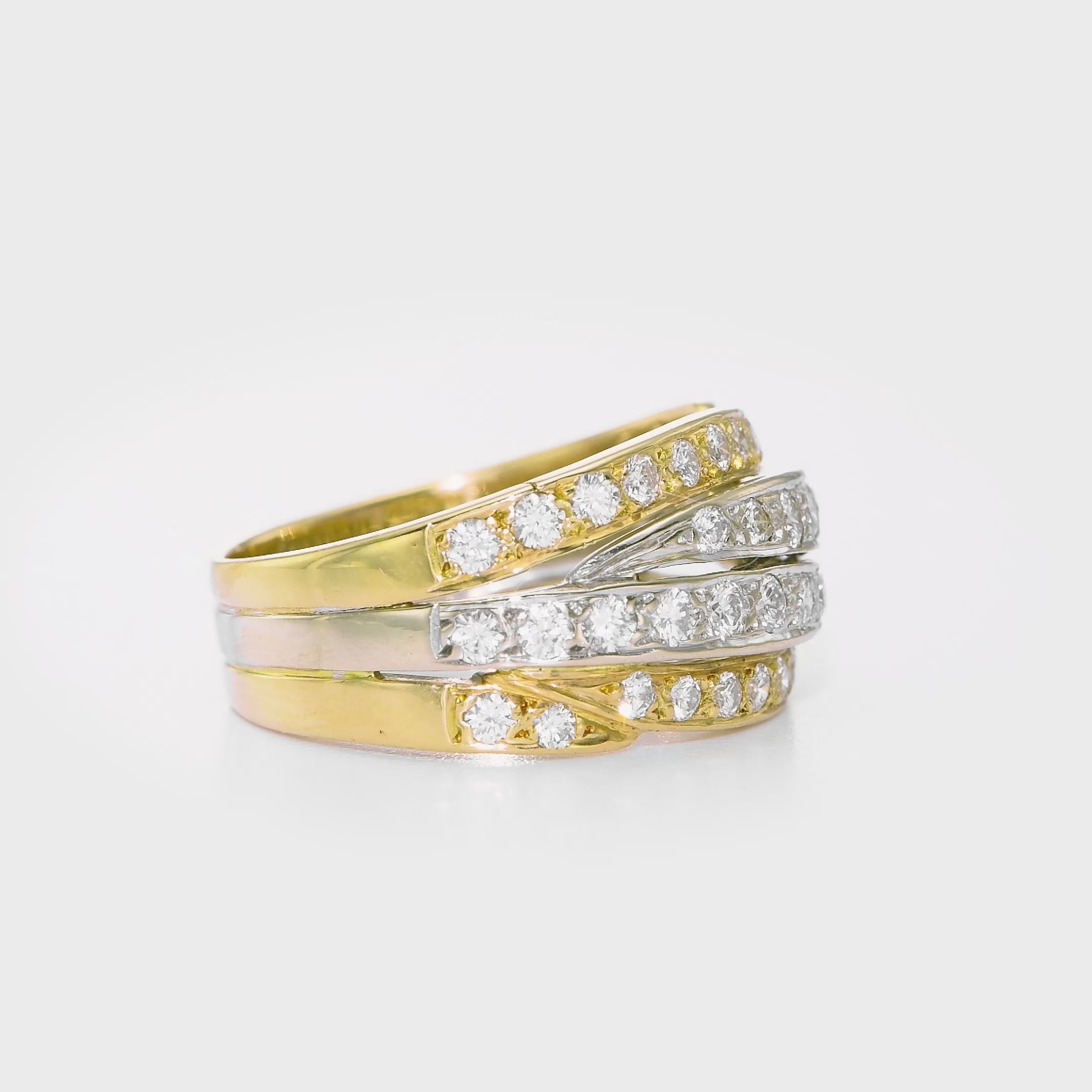 GOLD & WHITE | טבעת יהלומים בשני גוונים של זהב